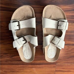 Altar'd State Beige Buckle Sandals